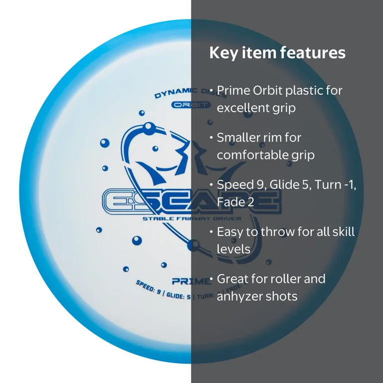 Dynamic Discs Prime Orbit Escape Disc Golf Driver, Blue, Speed 9