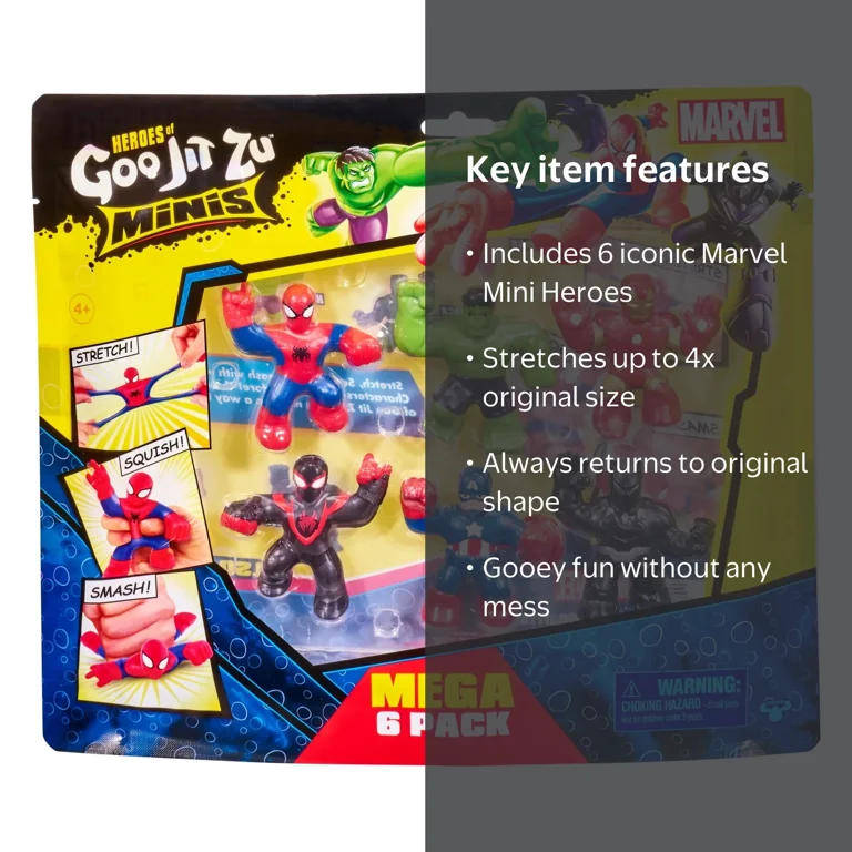 Heroes of Goo Jit Zu Marvel 6 Pack - Ironman, Spider-Man, Cap