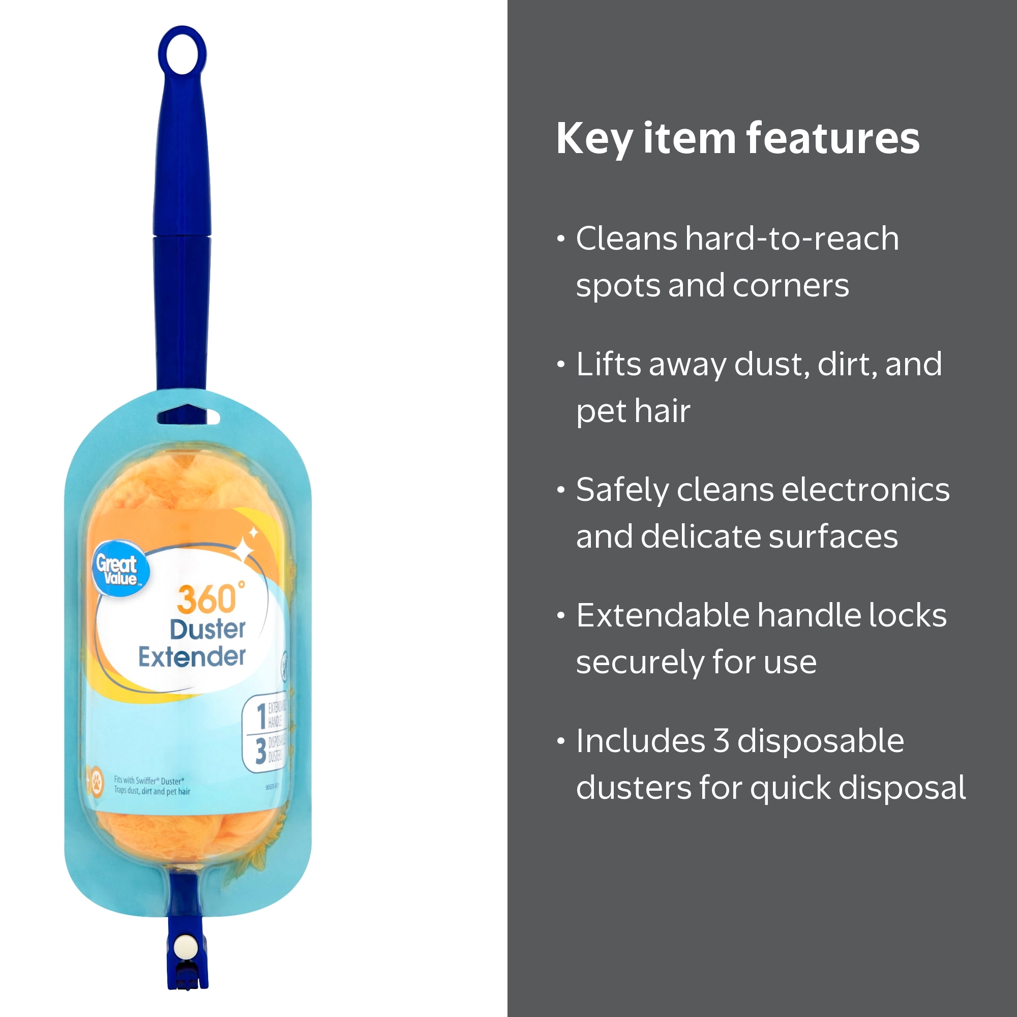 Great Value 360 Degree E X T E N D A B L E Microfiber Duster