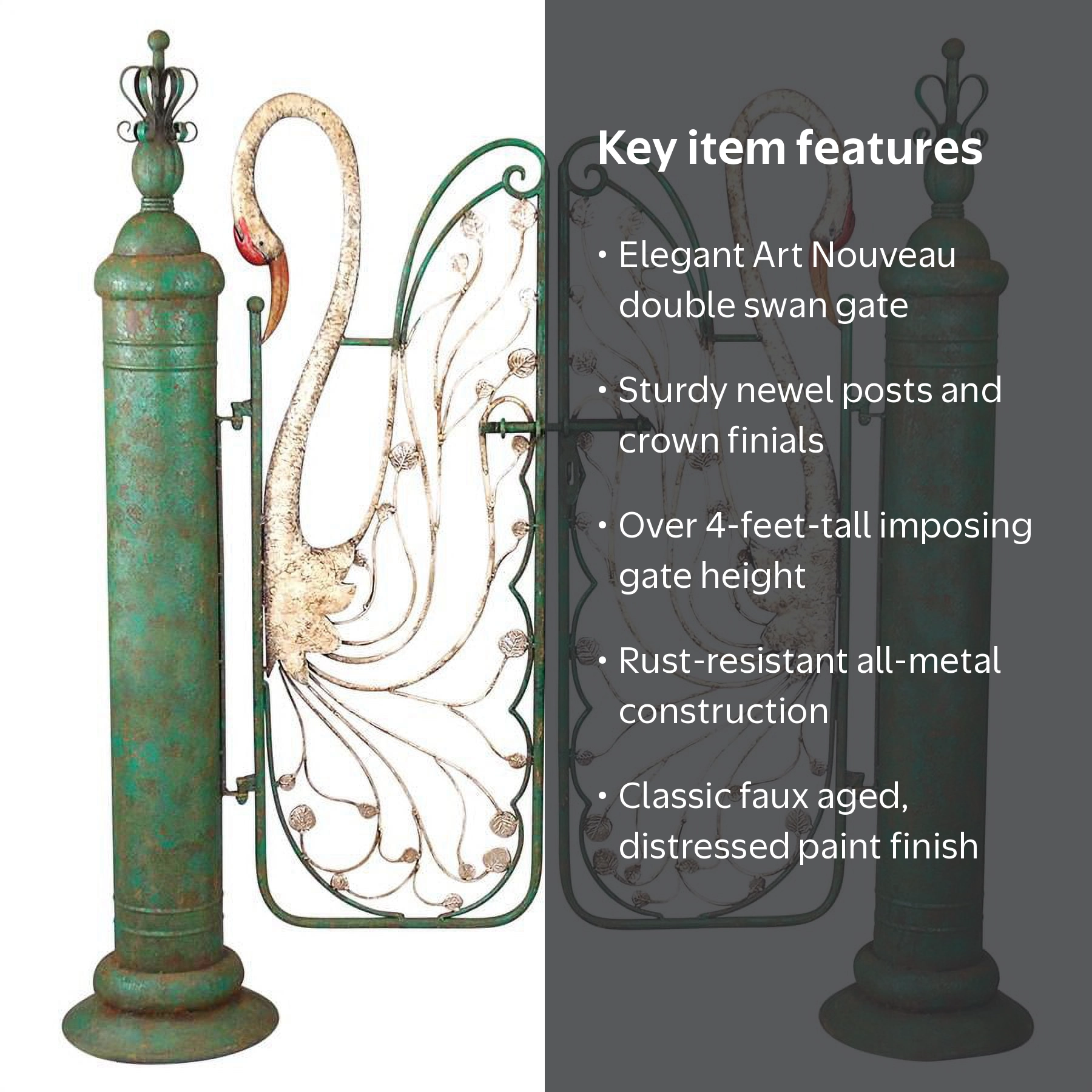 Design Toscano Swan Serenade Entryway Metal Garden Gate - Walmart.com