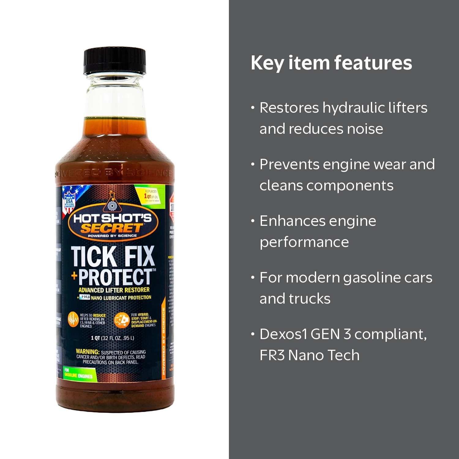 Hot Shot's Secret Tick Fix Oil Enhancer for Gasoline Engines
