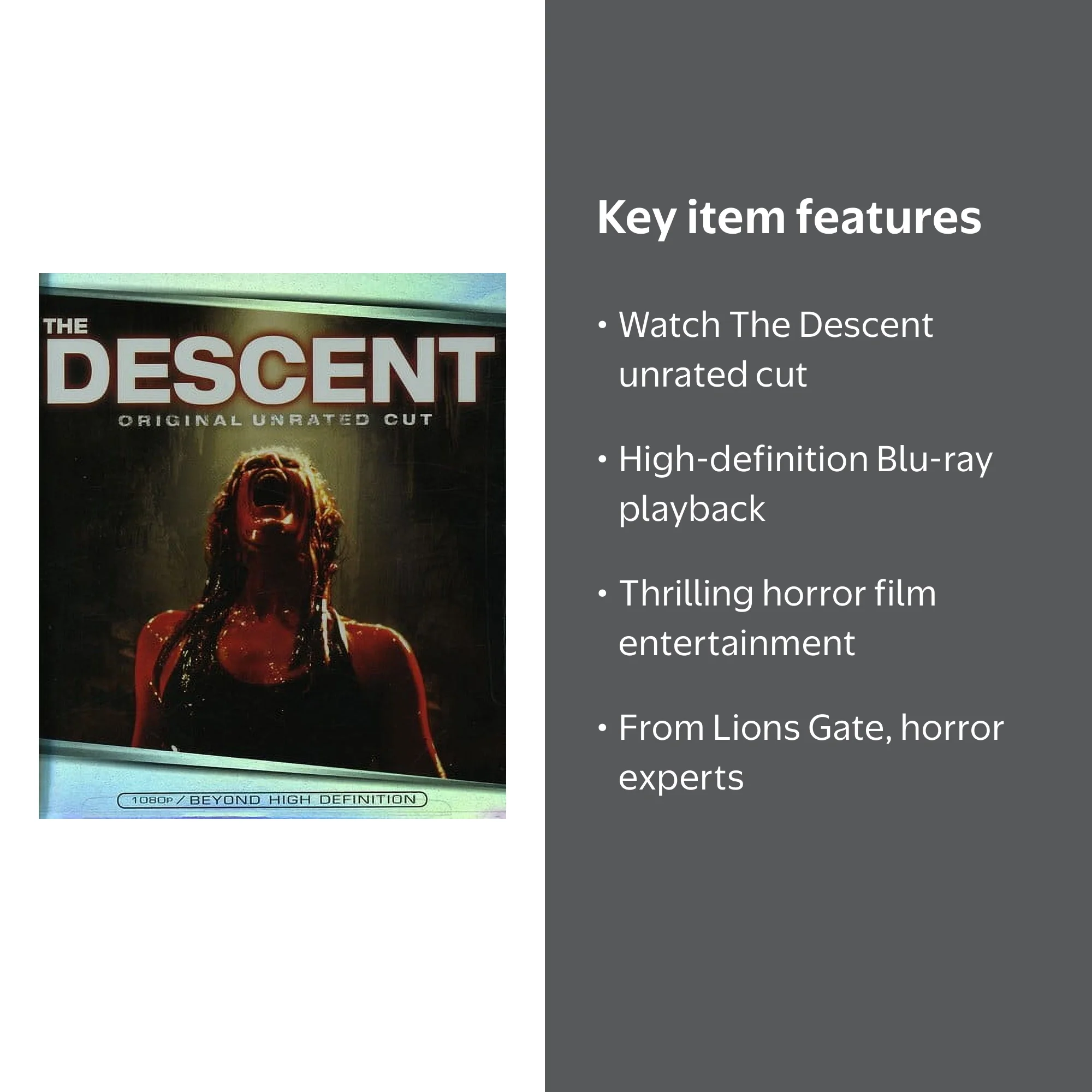 【中古】 輸入洋画Blu-rayDisc THE DESCENT ORIGINAL UNRATED CUT(輸入盤) The Descent Unrated Blu-ray, Lions Gate, Horror, Lionsgate Home