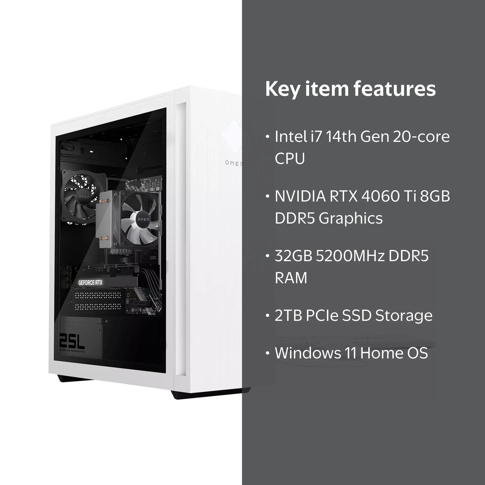 HP OMEN - 25L Gaming Desktop - Intel Core i7-14700F - 32GB DDR5