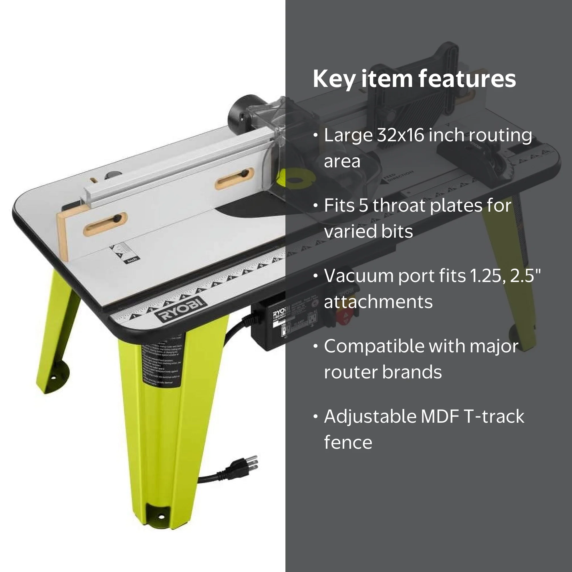 Ryobi Universal Router Table A25RT03, Adjustable Fence