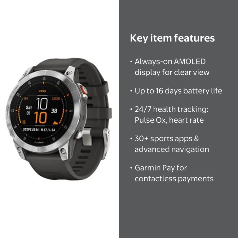 Garmin epix™ Gen 2 Active Smartwatch, Slate Steel with ELITE