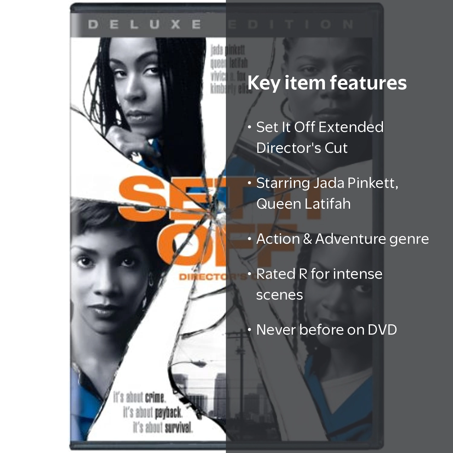 Set It Off DVD, Director's Cut, Action Drama, Jada Pinkett