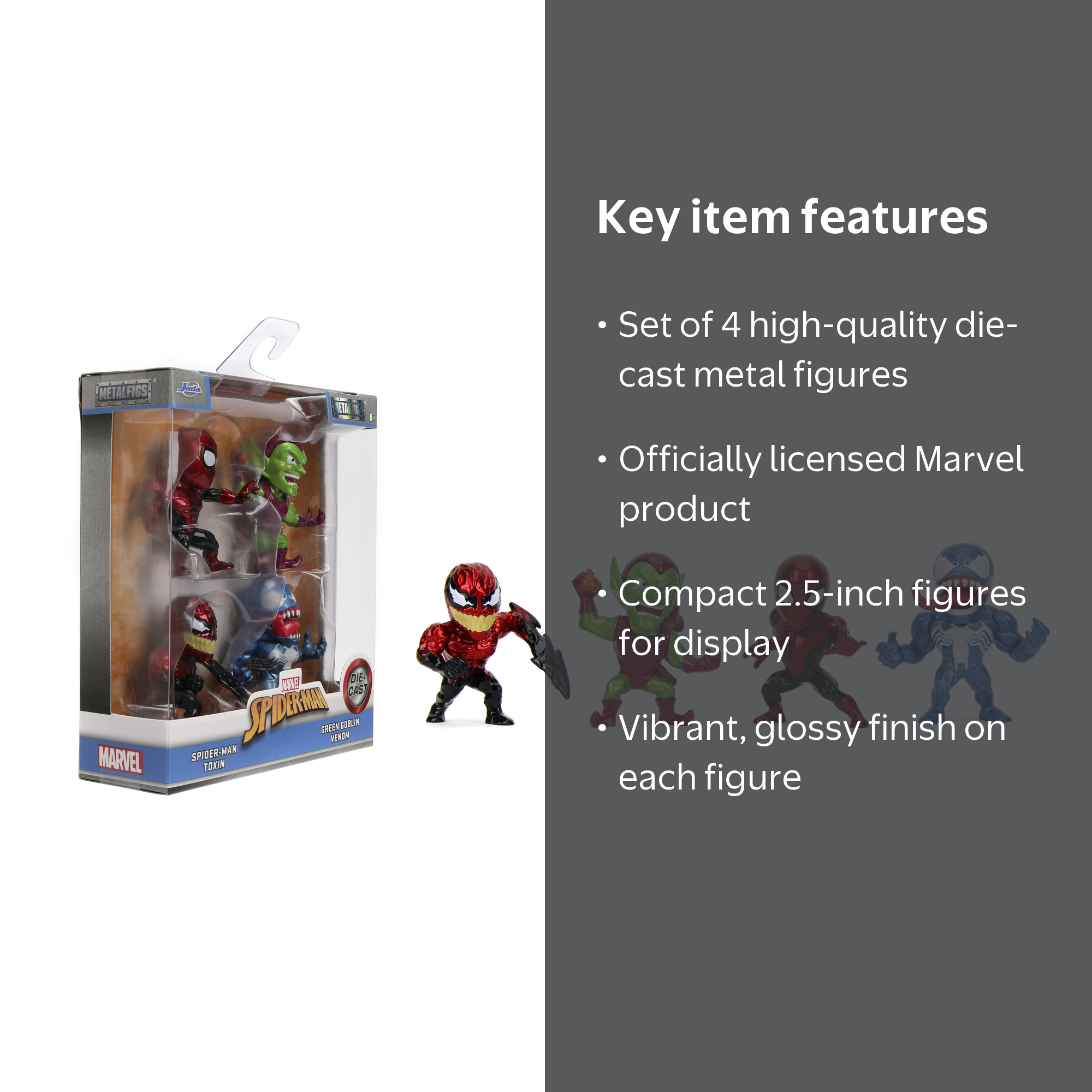 Jada Toys MetalFigs Spider-Man 4-Pack, 2.5 inch Marvel Heroes