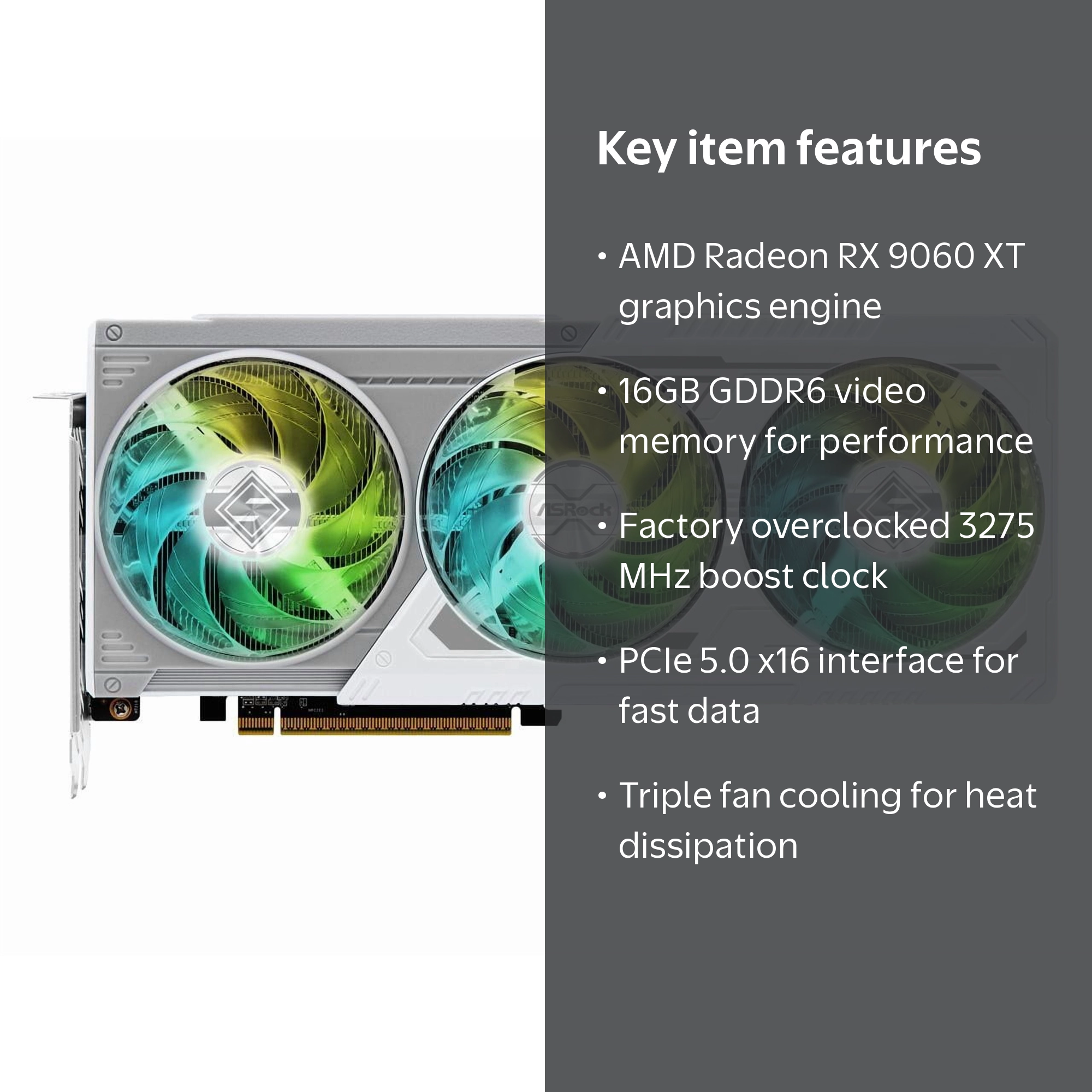 ASROCK AMD Radeon RX 9060 XT Steel Legend 16GB OC 16GB GDDR6 PCI