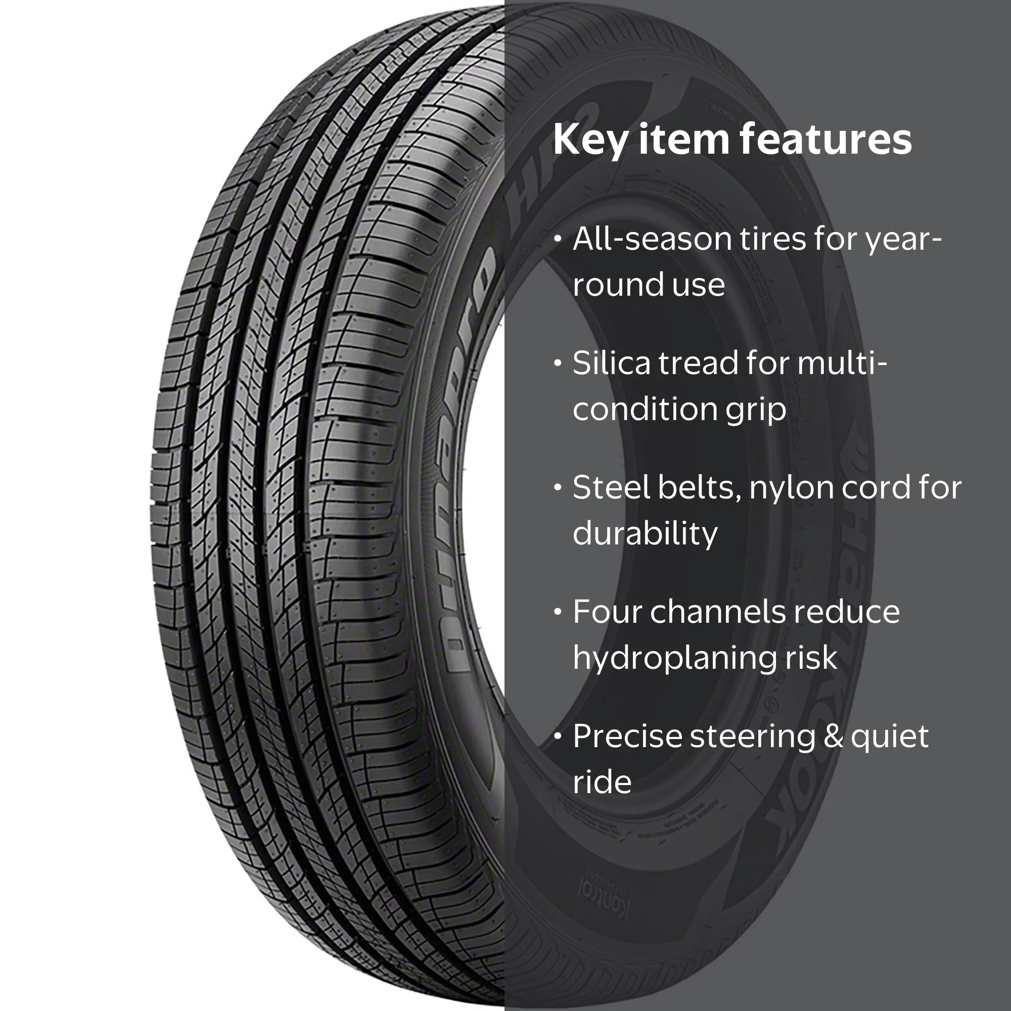 Hankook, SUV Crossover Tire, 235/55R19 101V, All Season Black