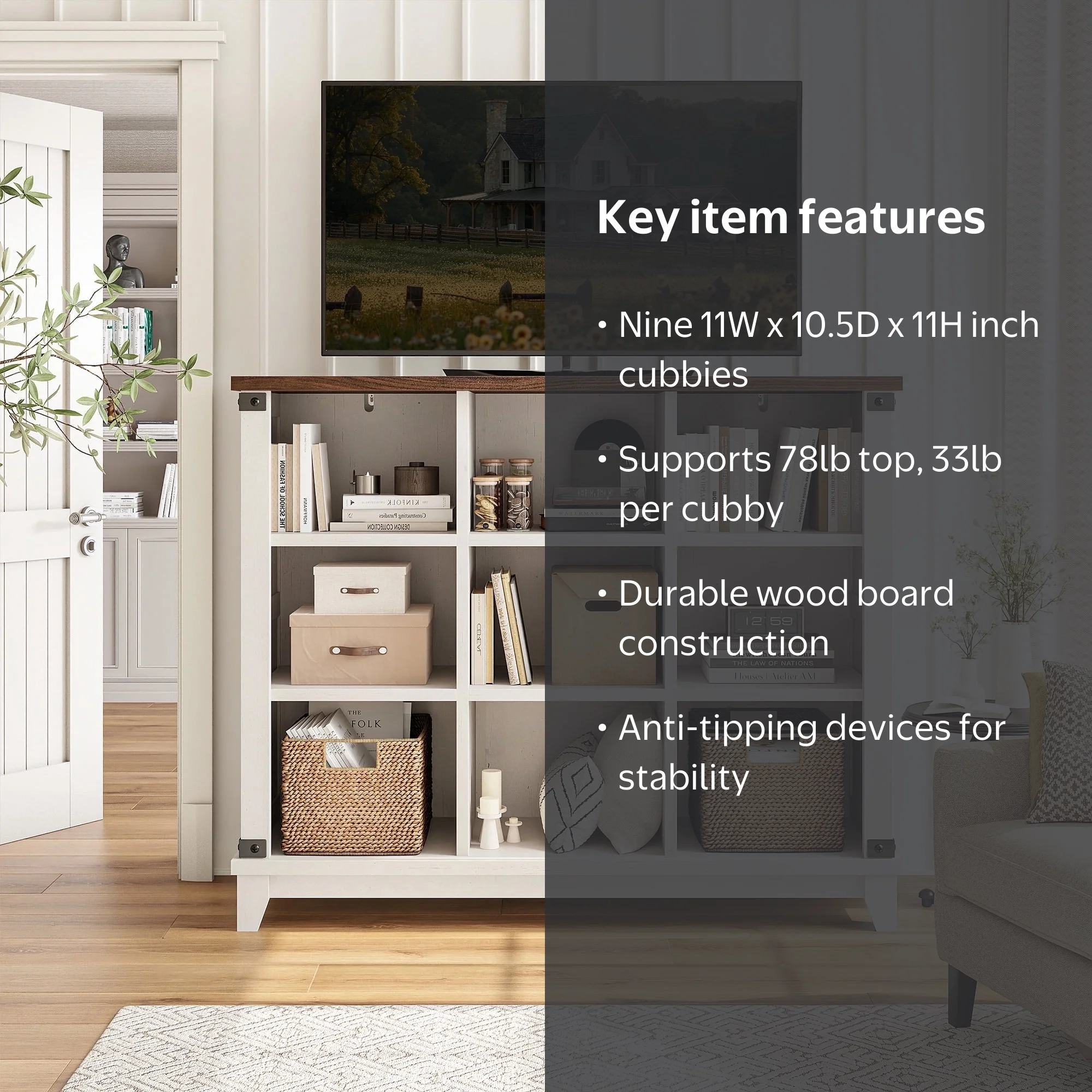 EnHomee 9-Cube Organizer with Storage, 37.4