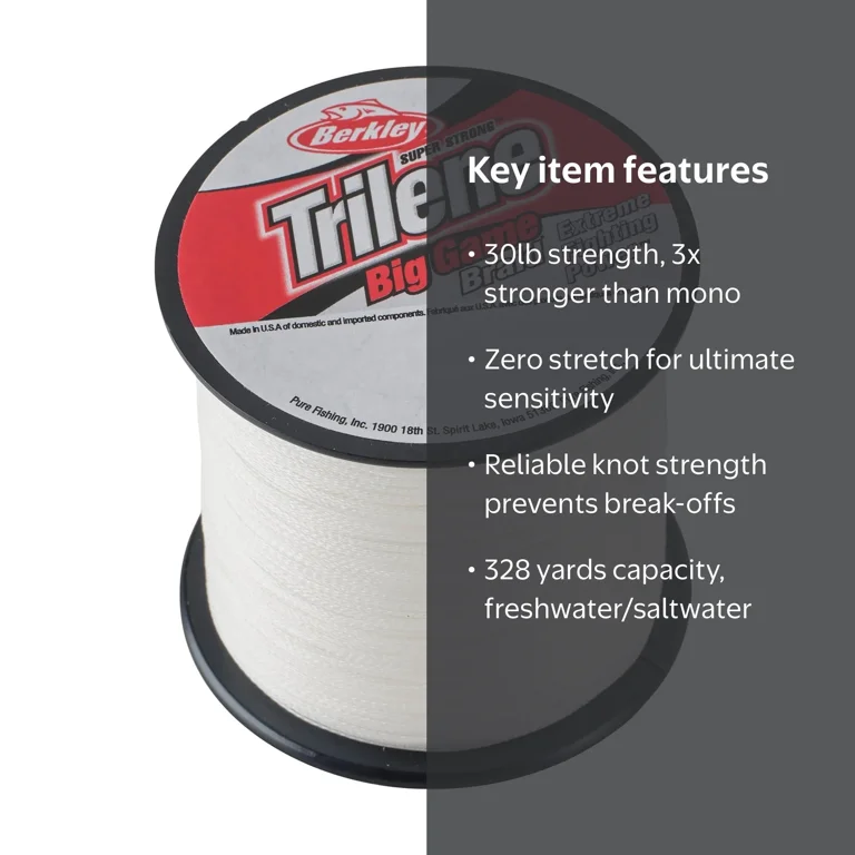 30 lb braided fishing line strength Power Pro you have more fish in the boat Berkley, Trilene Big Game Braid