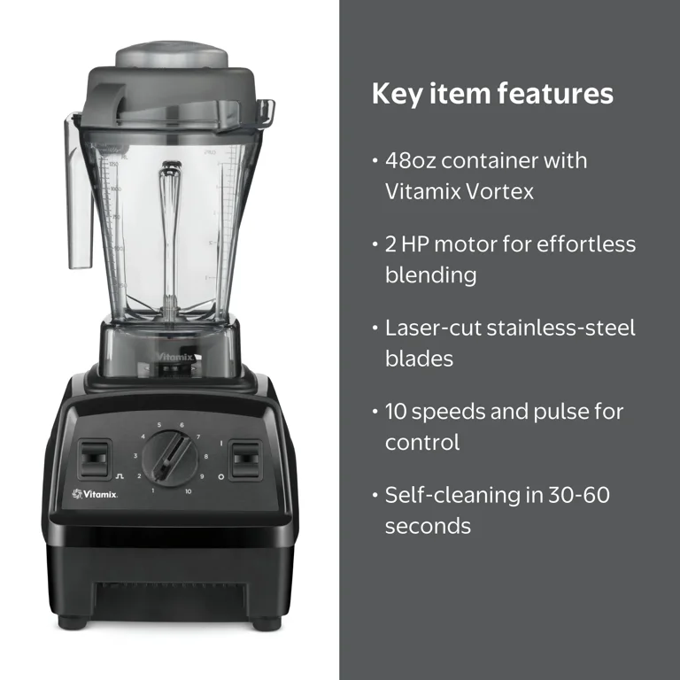 Vitamix Explorian E310 Series Blender, Black, 48oz, 10-Speed, 2HP