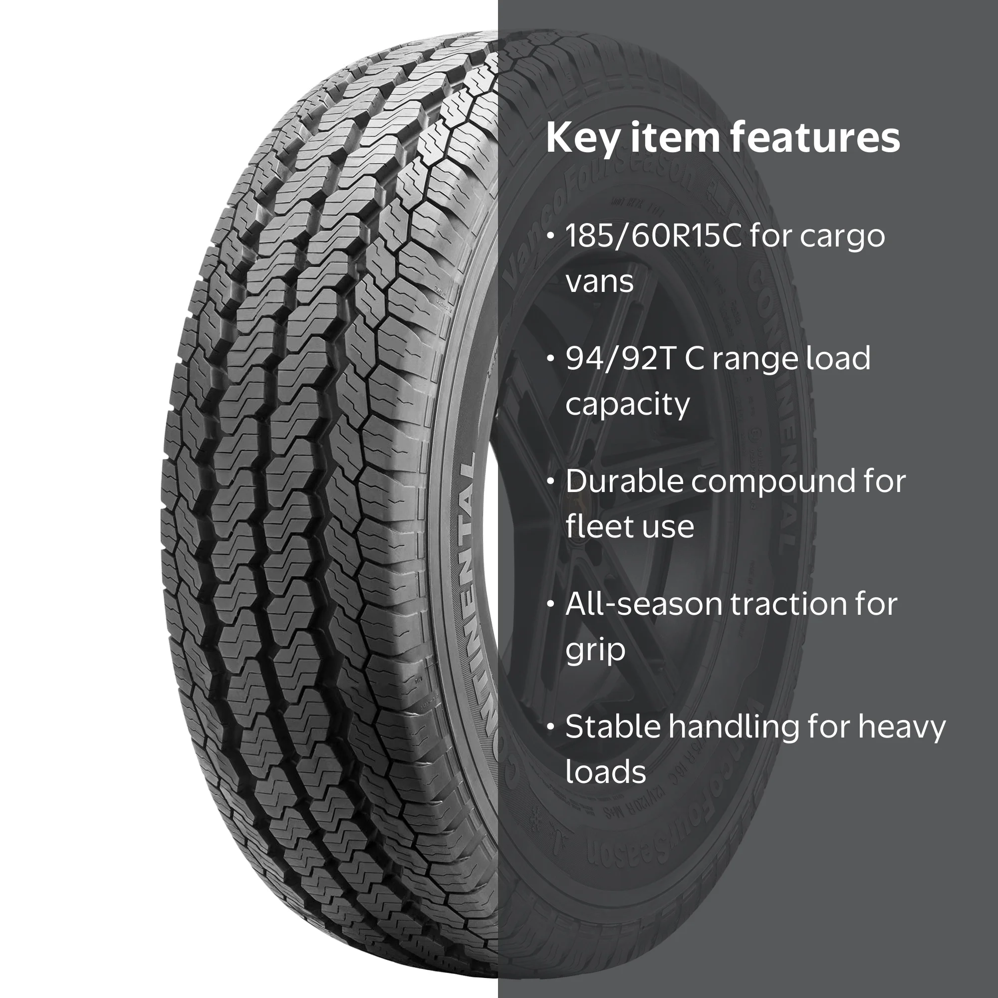 Continental Vanco 185/60R15 94/92T C All-Season Light Truck Tire