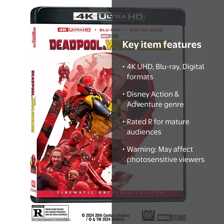 Disney, Deadpool and Wolverine, 4K UHD + Blu-ray + Digital