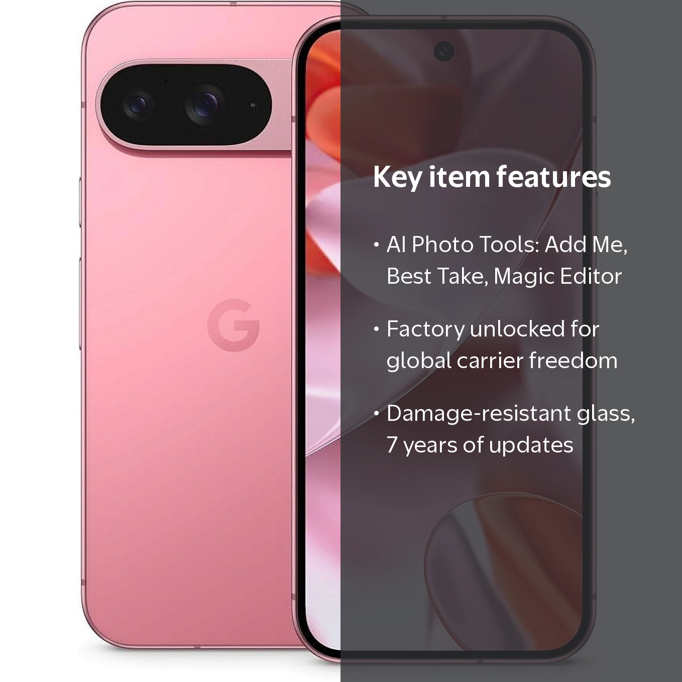 Pixel 9 128GB ピオニー ピンク Google pixel ピクセル Google Pixel 9, 128GB, Factory Unlocked, Peony, 6.3 in, Google AI