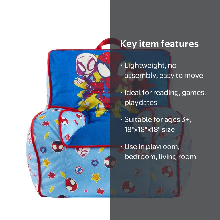 Marvel Spidey & Friends Square Beanbag Chair, Ages 3+, 18