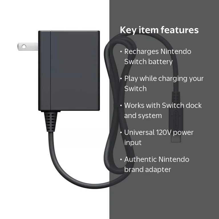 Nintendo, Nintendo Switch AC Adapter, 45496590222, Black - Walmart.com Nintendo, Nintendo Switch AC Adapter, 45496590222, Black - Walmart.com