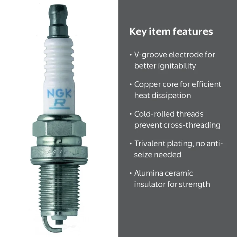 NGK 7938 V-Power Spark Plug - BKR5E, 4 Pack for Automotive