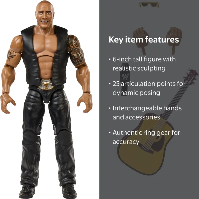 WWE, Elite Action Figure Ruthless Aggression The Rock - Walmart.com