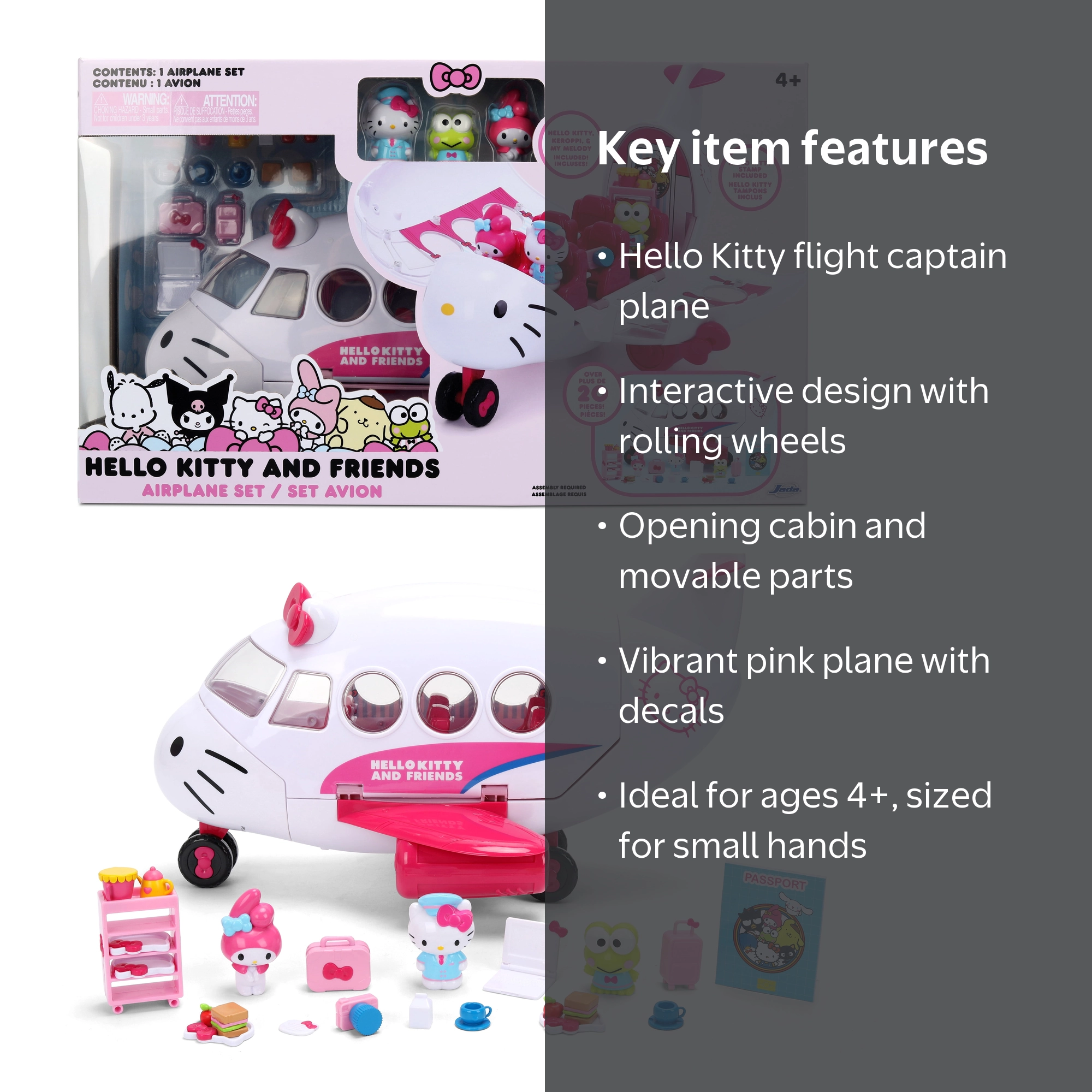 Jada Sanrio Hello Kitty and Friends – Hello Kitty Airline Play Set