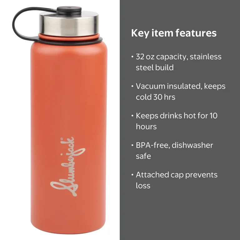 Slumberjack 32oz Stainless Steel Water Bottle - Stay Hydrated