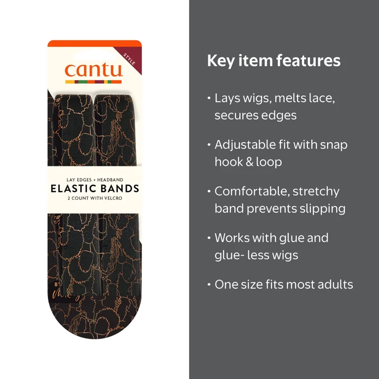 Cantu Elastic Edge Headband, Black & Gold, 2 Count - Walmart.com display picture 2