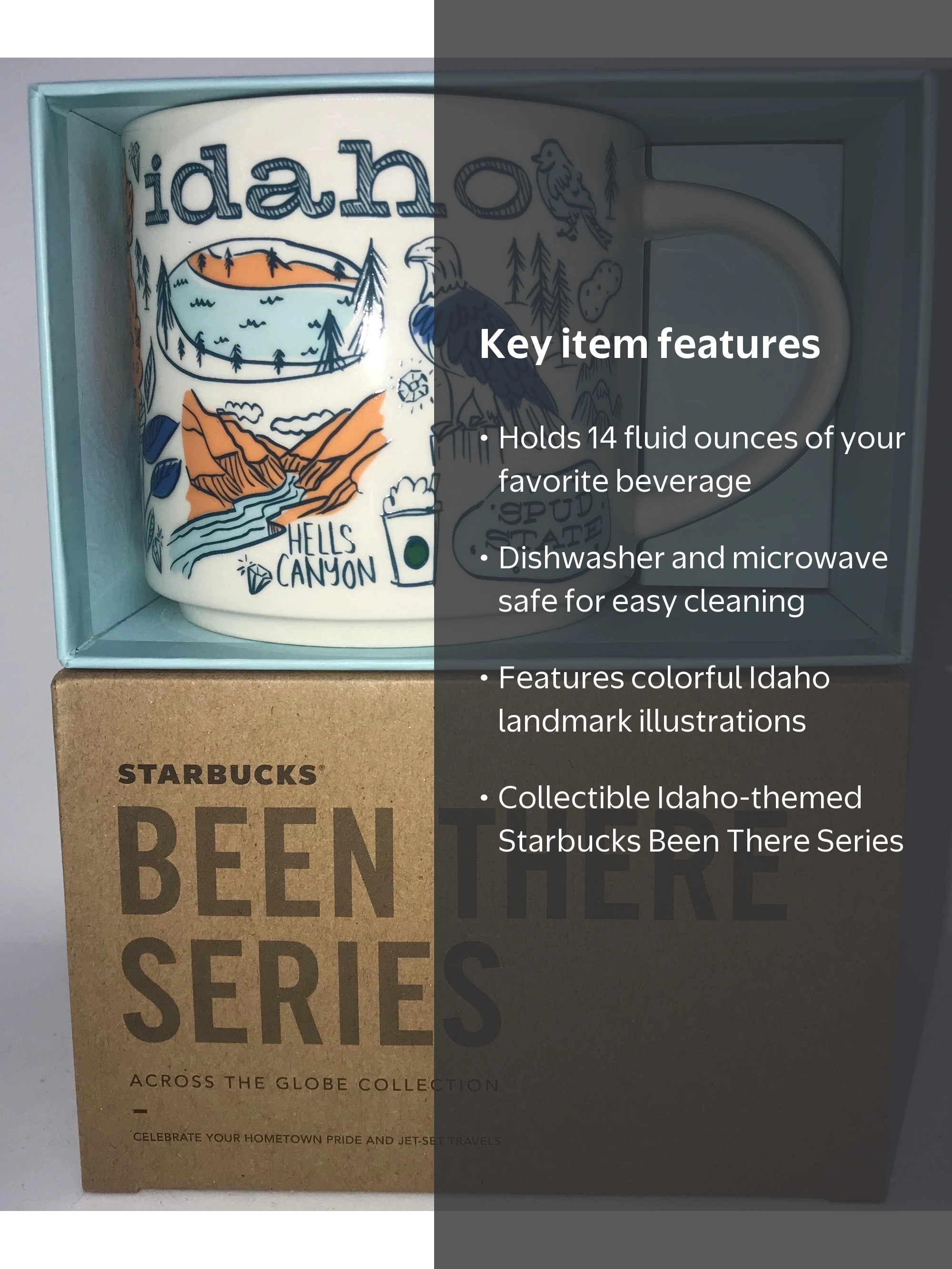 シカゴ カブス 貯金箱 陶器製 MLB公式 2010年製 日本未発売 オブジェ Starbucks, Coffee Mug, Been There Series Idaho, 14 Ounce, Blue