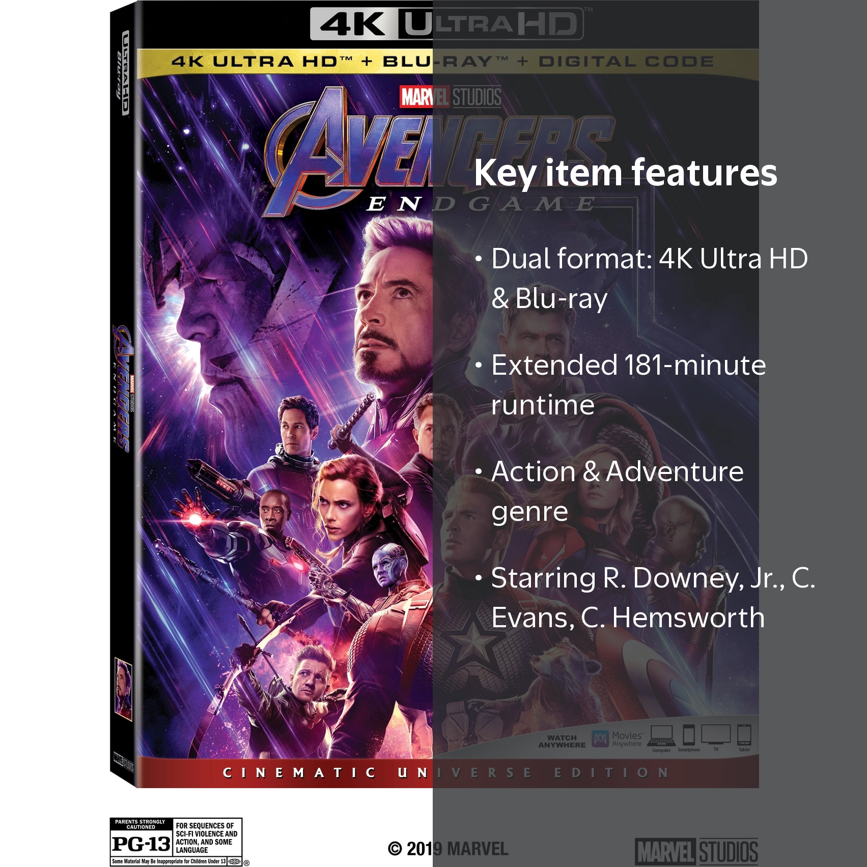 アベンジャーズ 4K Ultra HD Blu-ray セット Disney, Avengers: Endgame 4K Ultra HD + Blu-ray - Walmart.com
