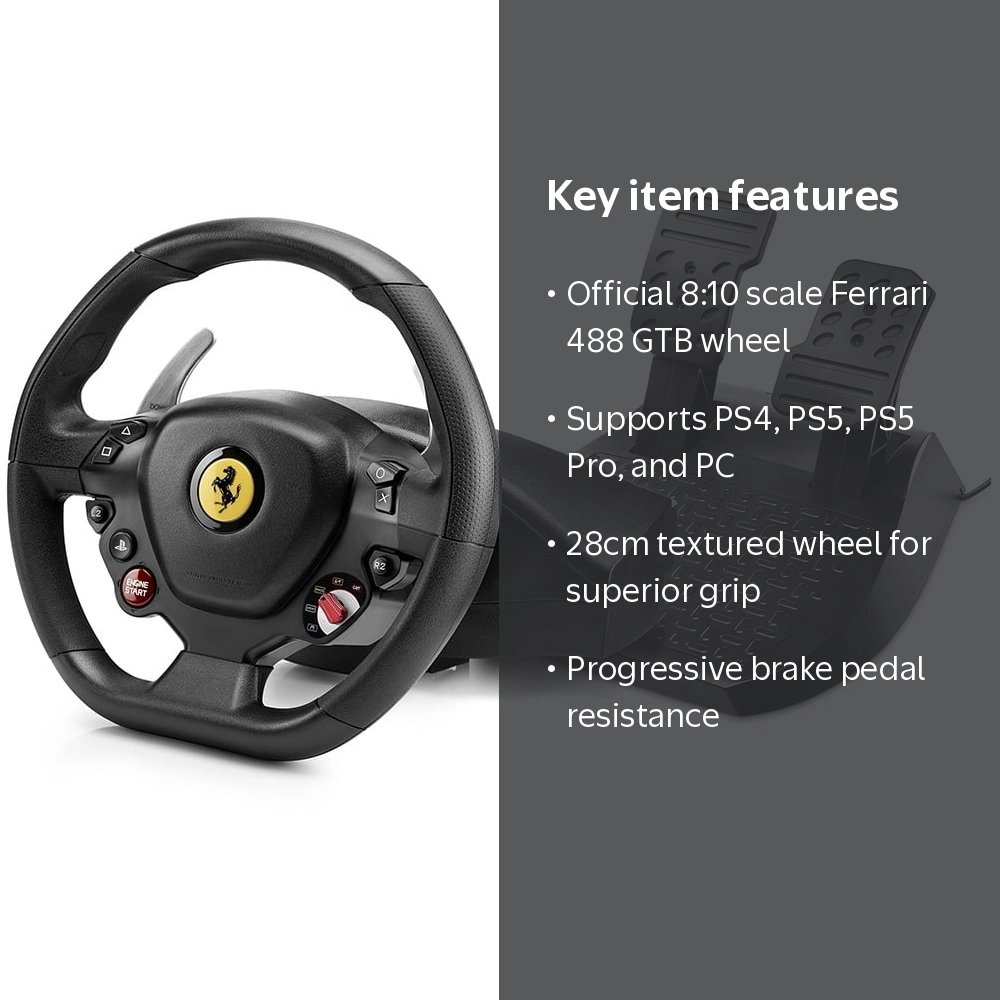 Thrustmaster T80 Ferrari 488 GTB Edition Racing Wheel (compatible