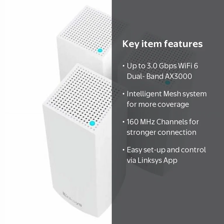 Linksys Atlas 6 WiFi 6 Mesh System AX3000, Dual-Band, Up to 3 Gbps