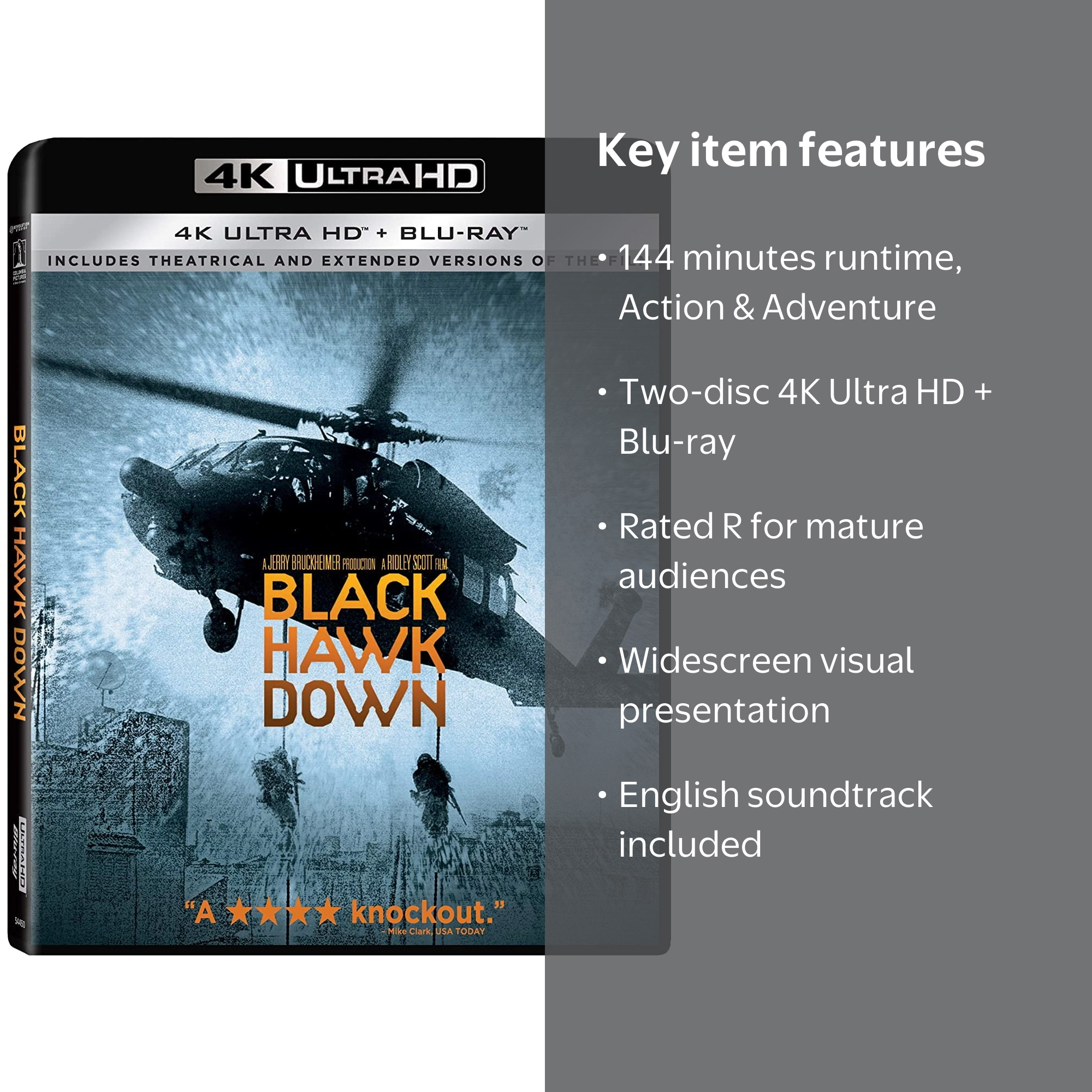Black Hawk Down - Ridley Scott's Military Drama (4K Ultra HD + Blu