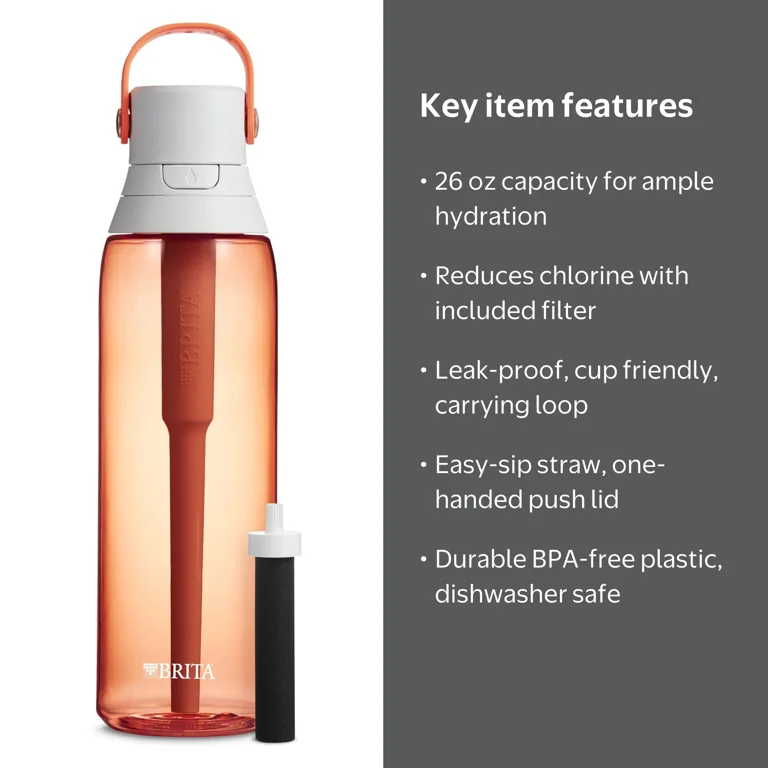 Brita Fill & Go Vital Trinkflasche Mit Filter – 0,6 L, BPA-frei, Lime, Inkl. MicroDisc, Für Unterwegs, Spülmaschinengeeignet