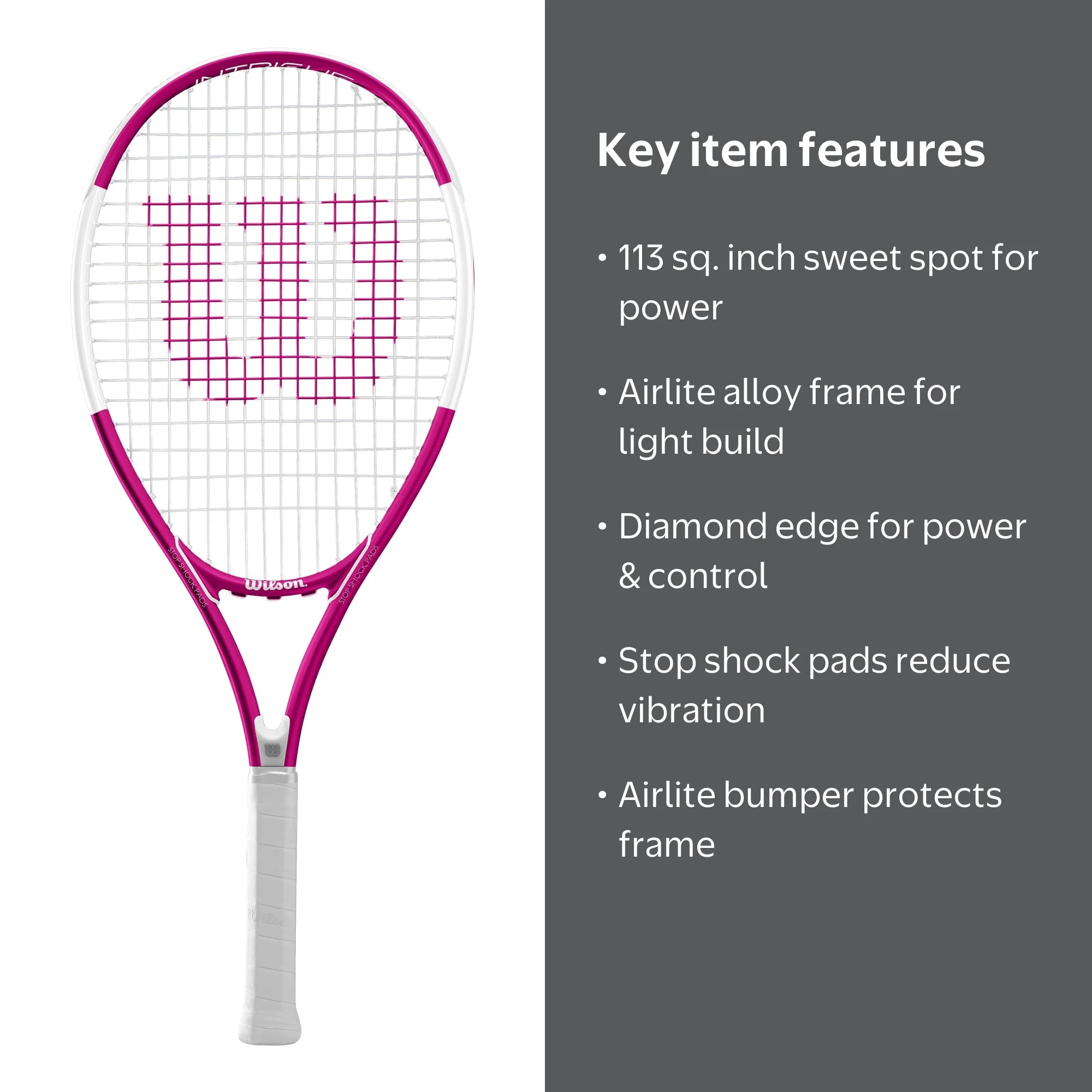 Wilson Intrigue Tennis Racket, Fuschia (Adult) - Walmart.com