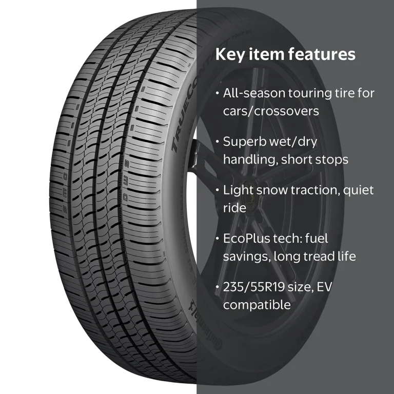 Continental, Passenger Tire, 235/55R19 101H, All Season Touring