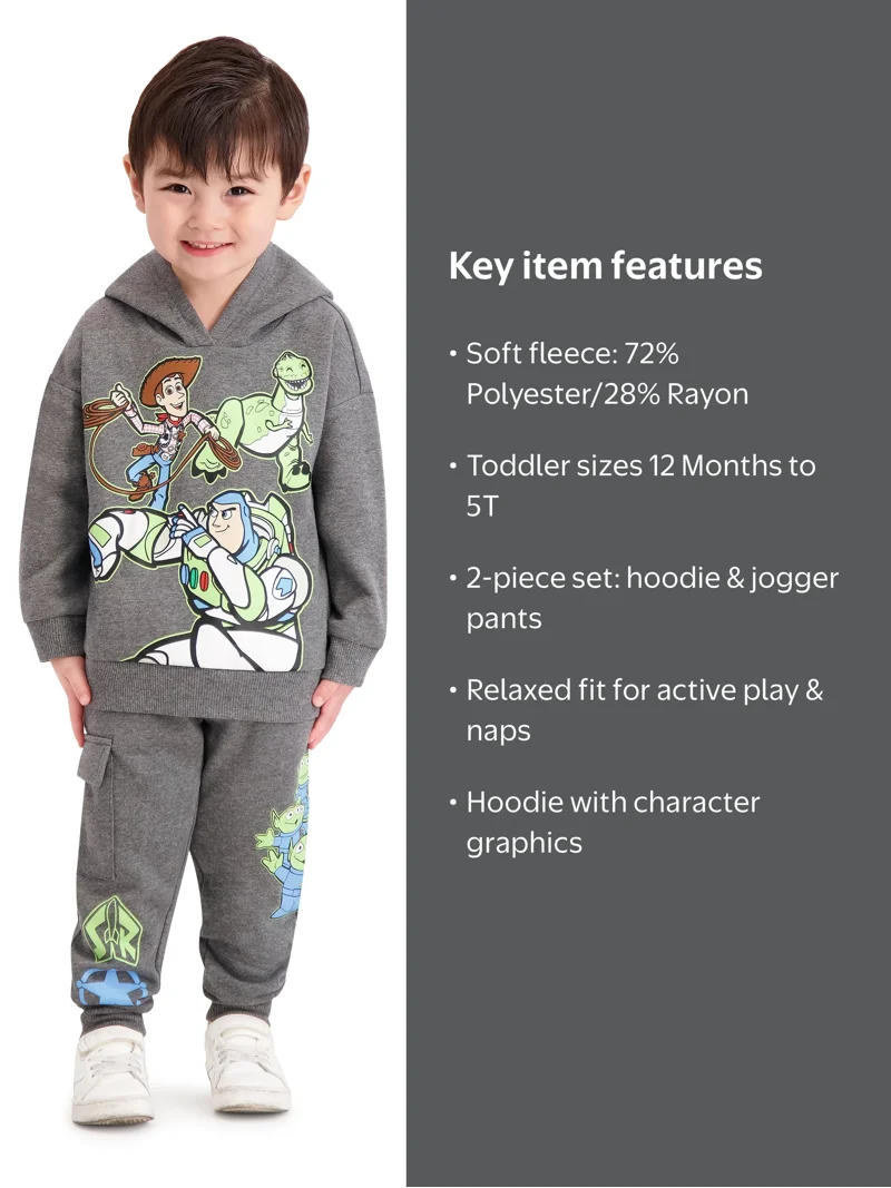 Disney Toy Story Toddler Boy 2pc Hoodie and Jogger Set, Sizes 12