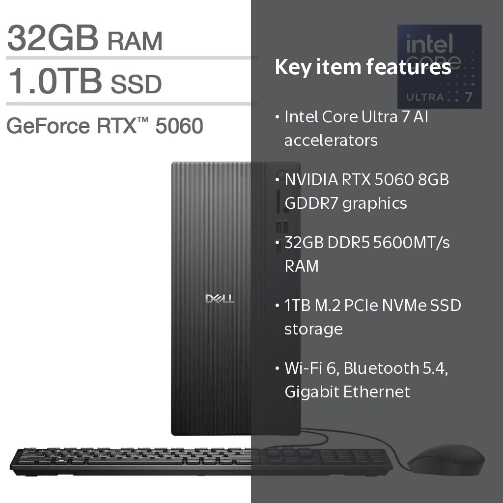 Dell Desktop: i7, RTX 5060 - Business systems for ecommerce