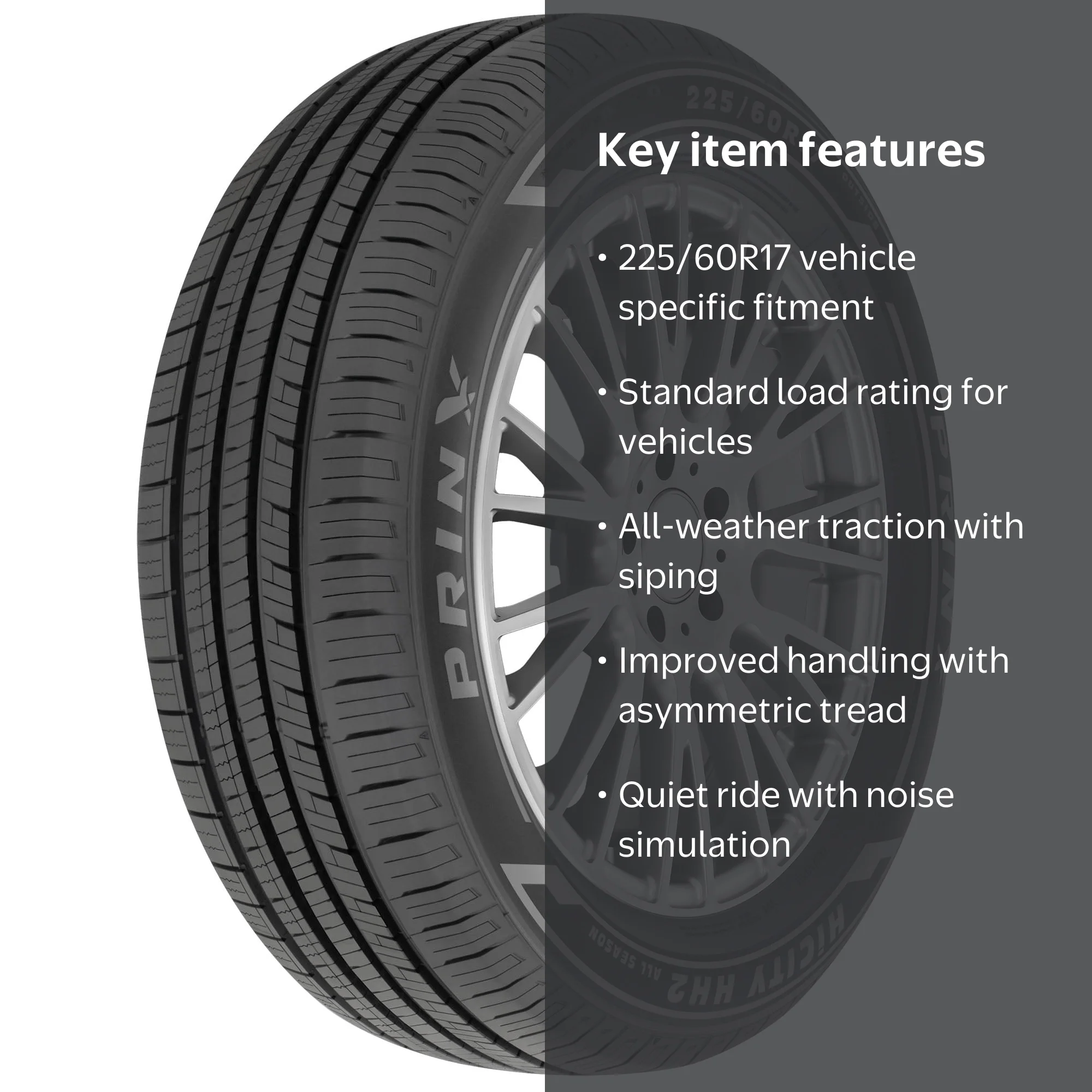 Prinx HiCITY HH2 All Season 225/60R17 Passenger Tire, Asymmetric