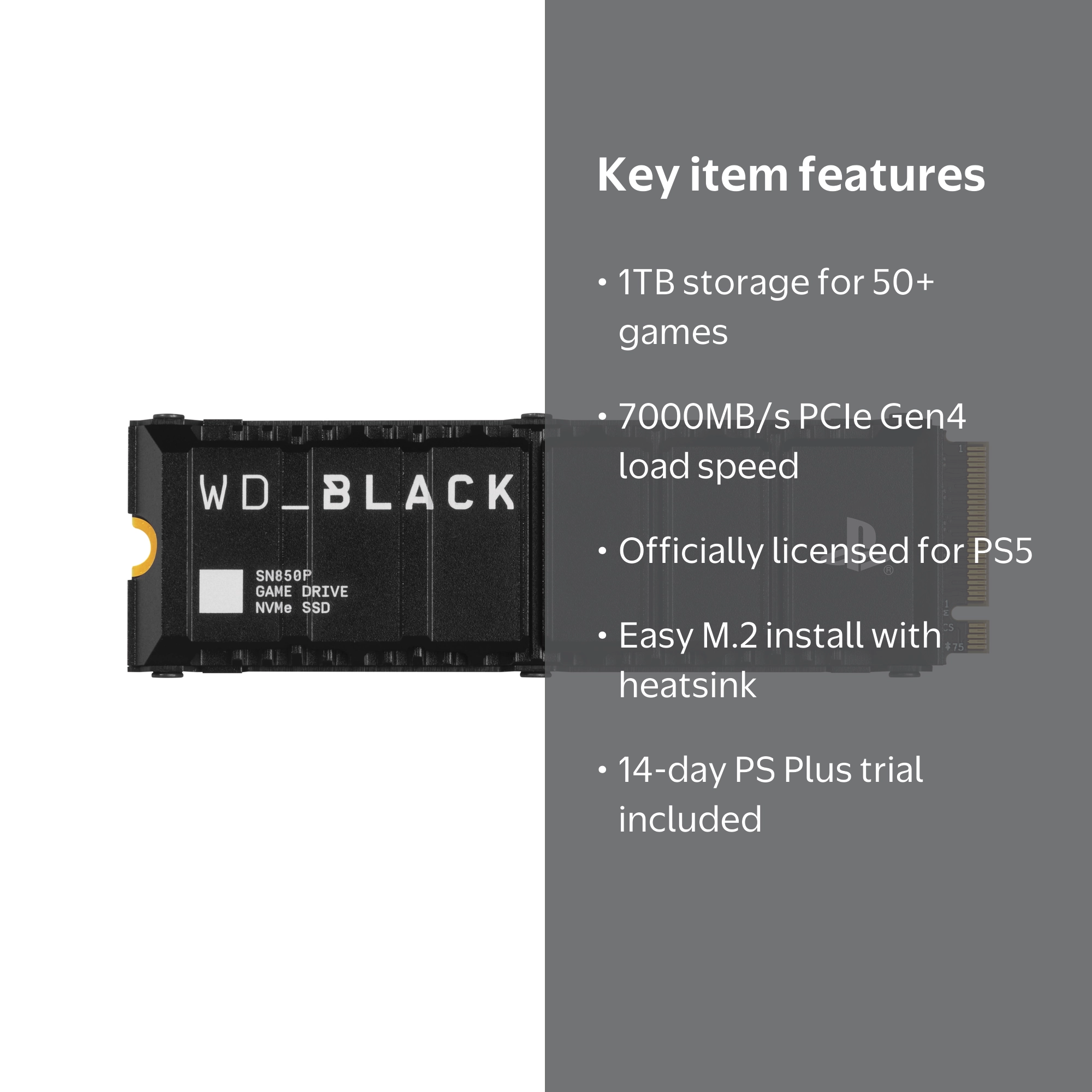 WD_Black 1TB SN850P NVMe SSD for PS5 consoles - WDBBYV0010BNC-WRWM
