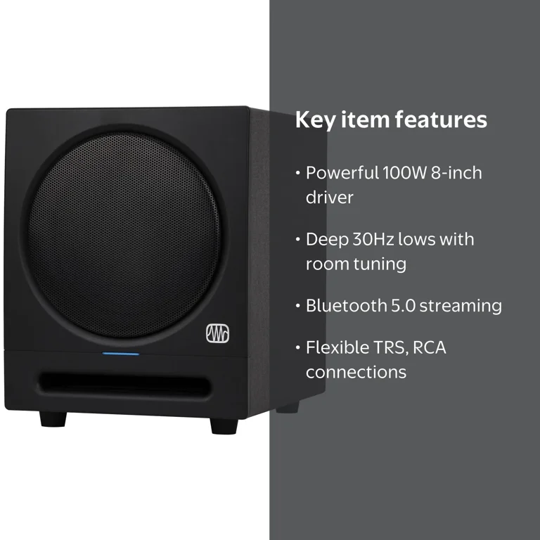 Presonus Eris Sub 8BT Compact 8-inch Active Studio Subwoofer with
