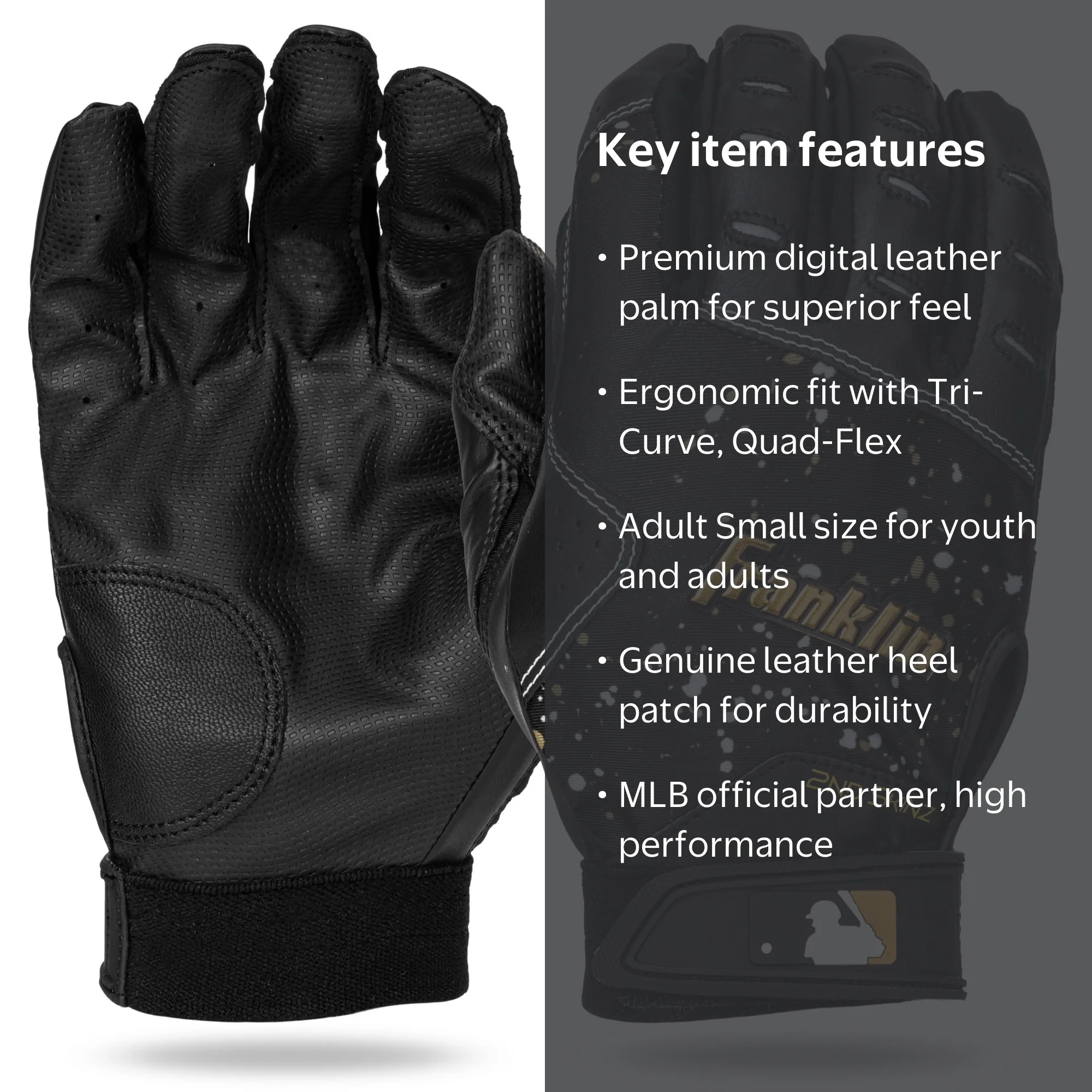 Franklin Sports MLB Batting Gloves - 2nd Skinz Drip Baseball +