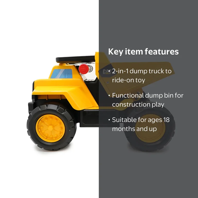 CAT Construction Toys, Play and Ride Transforming Steel Dump Truck