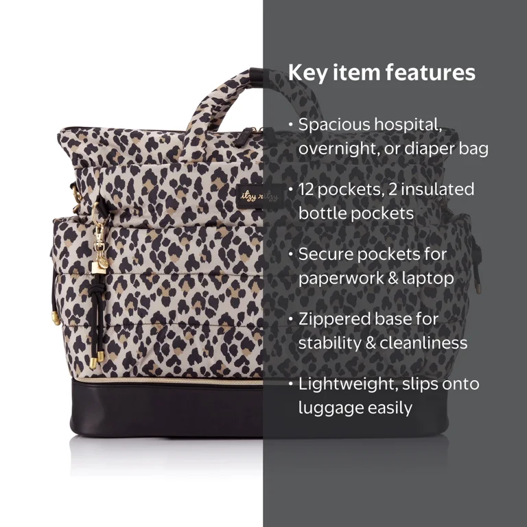 Itzy Ritzy Dream Weekender Polyester Leopard - Walmart.com