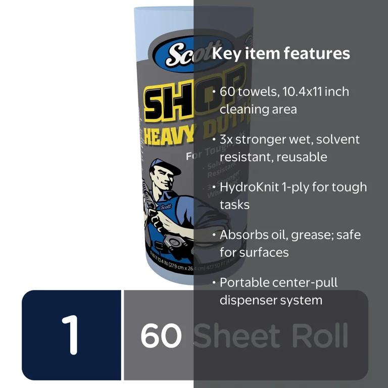 Kimberly-Clark, Scott Heavy Duty Shop Towels, 1 Ct, Blue - Walmart.com