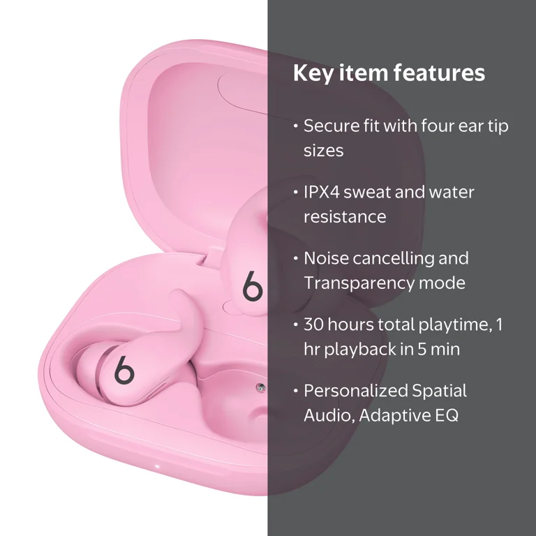 Beats by Dr. Dre, Wireless Earbuds, Noise Cancelling, Pink