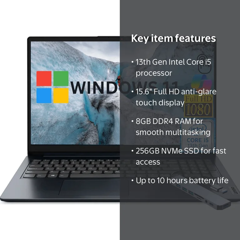 Lenovo IdeaPad 1i - Computer portatile FHD da 15,6 con i5-1235U, 8 GB di RAM, SSD 512 GB, display FHD antiriflesso, modalità S Windows 11, grafica Iris Xe, grigio nuvola Lenovo IdeaPad 1i - Computer portatile FHD da 15,6 con i5-1235U, 8 GB di RAM, SSD 512 GB, display FHD antiriflesso, modalità S Windows 11, grafica Iris Xe, grigio nuvola