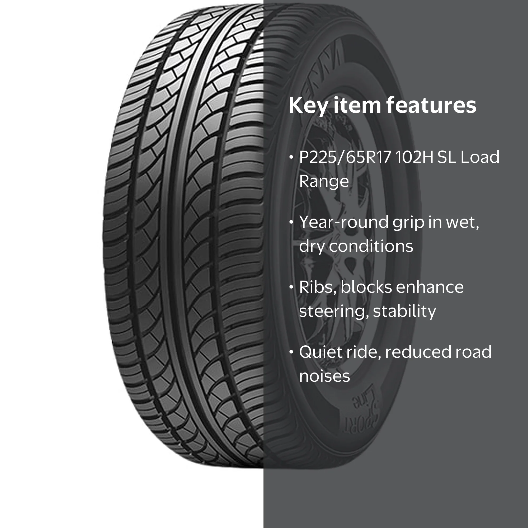 Zenna, Passenger Tire, P225/65R17 102H, All Season Performance
