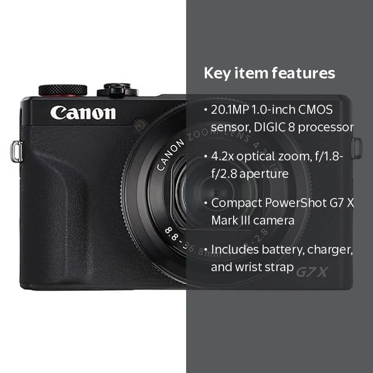 Canon PowerShot G7 x Mark III 20.2MP 4K Digital Camera 4.2x