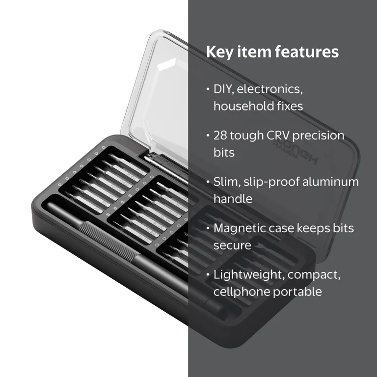 Hyper Tough 29-Piece Precision Screwdriver Set, Manual Tool Kit