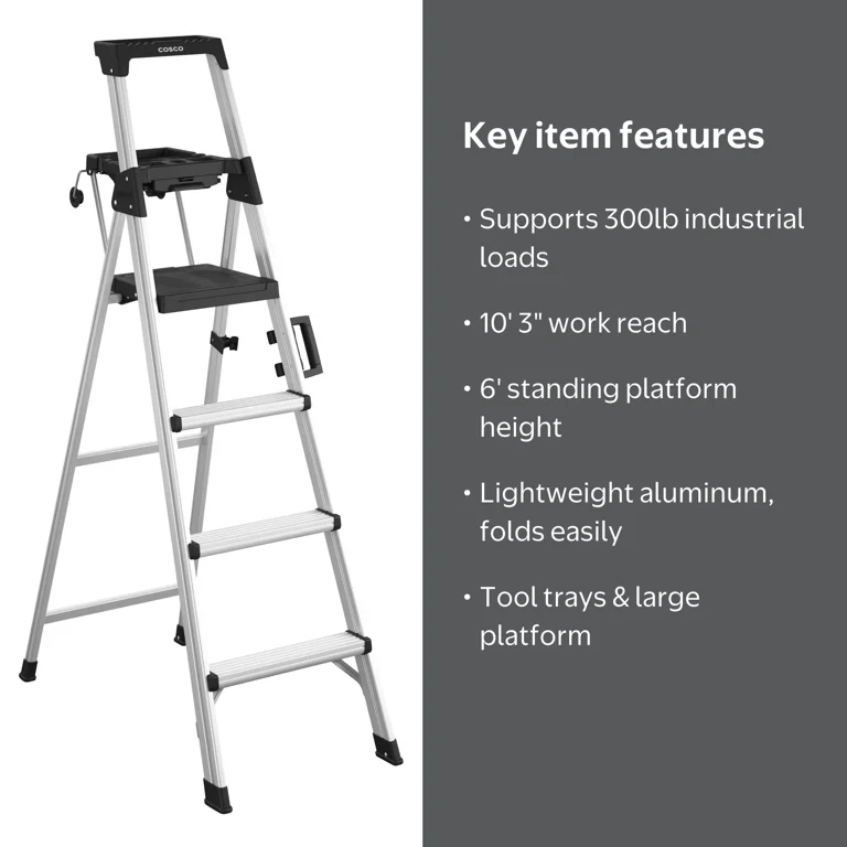 ラコステ STROM96 CPT 220 1 CMA COSCO 6ft Signature Series Step Ladder, Type 1A, 300 lbs. Load