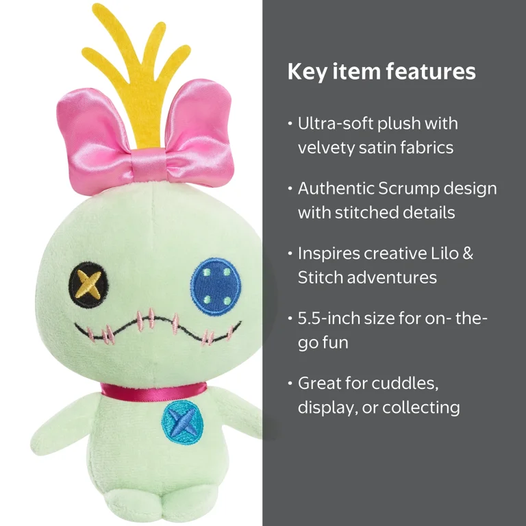 Disney Lilo & Stitch Bean Plush Scrump, Kids Toys for Ages 2 Up by